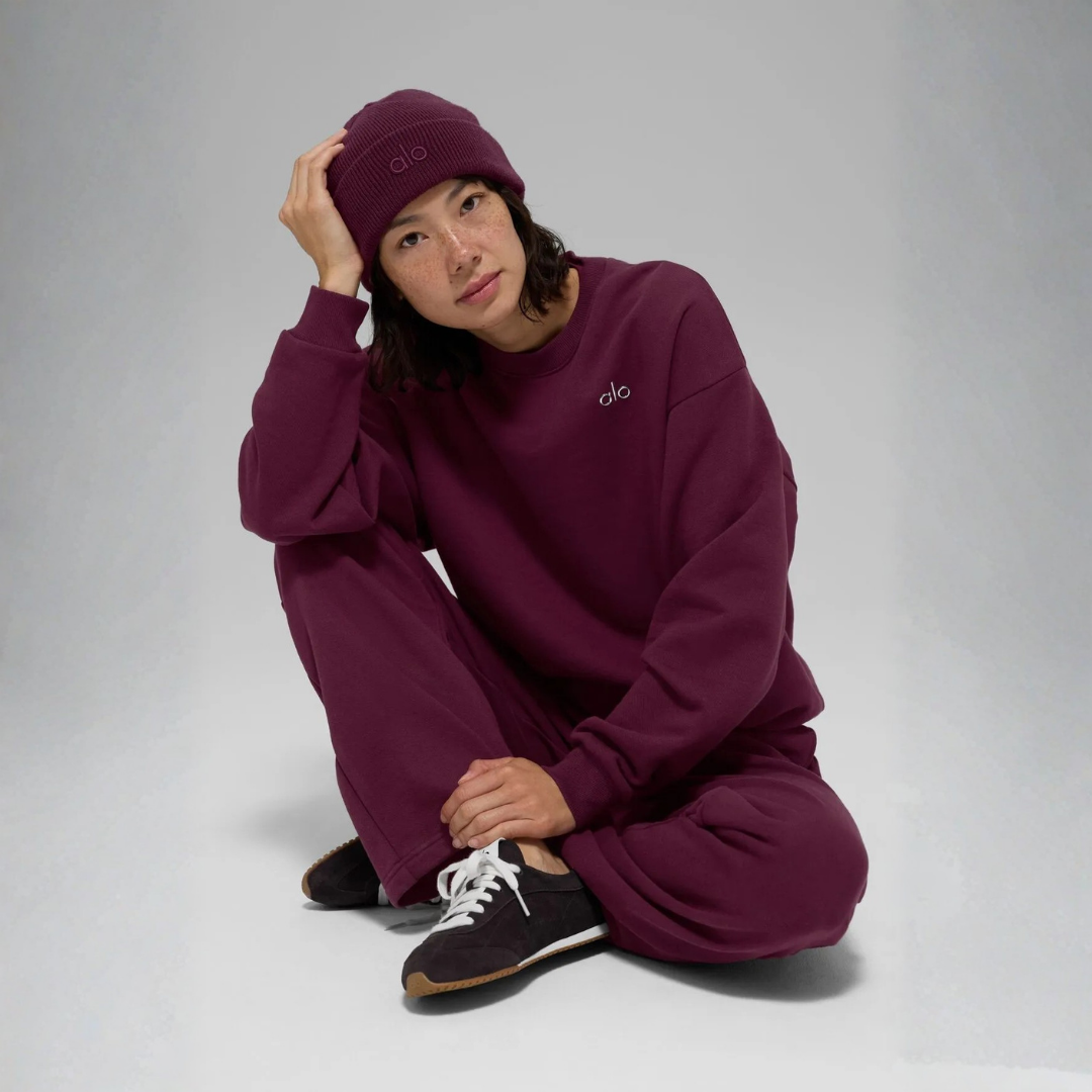 Yoga Burgundy Sweatshirt and Joggers Set