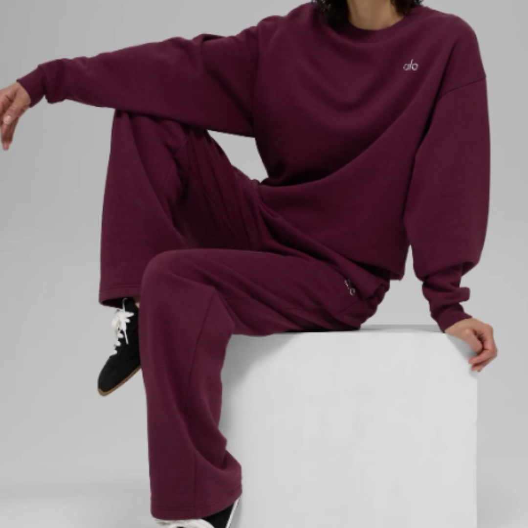 Yoga Burgundy Sweatshirt and Joggers Set