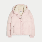 Pink Faux Puffer Jacket
